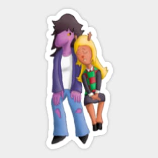 Pixel art Deltarune chapter 2, Susie x noelle fanart Sticker